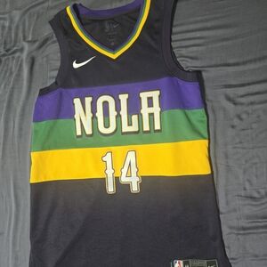 Nike NOLA Jersey with Purple, Green, and Yellow Stripes